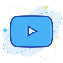 blue play button