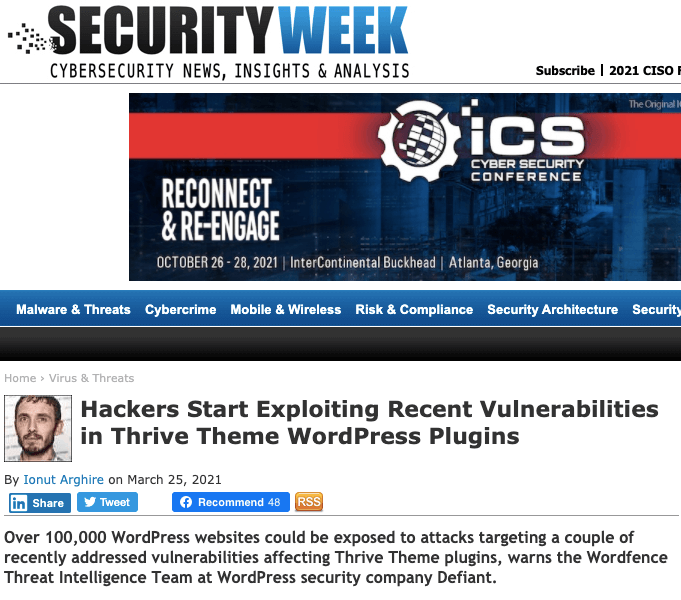 an article headline about web hacking