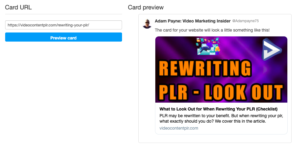 Twitter card