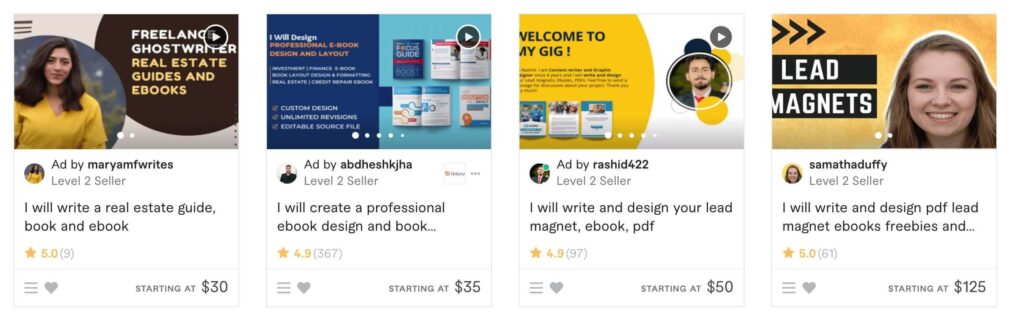 Sell Ebook on Fiverr 